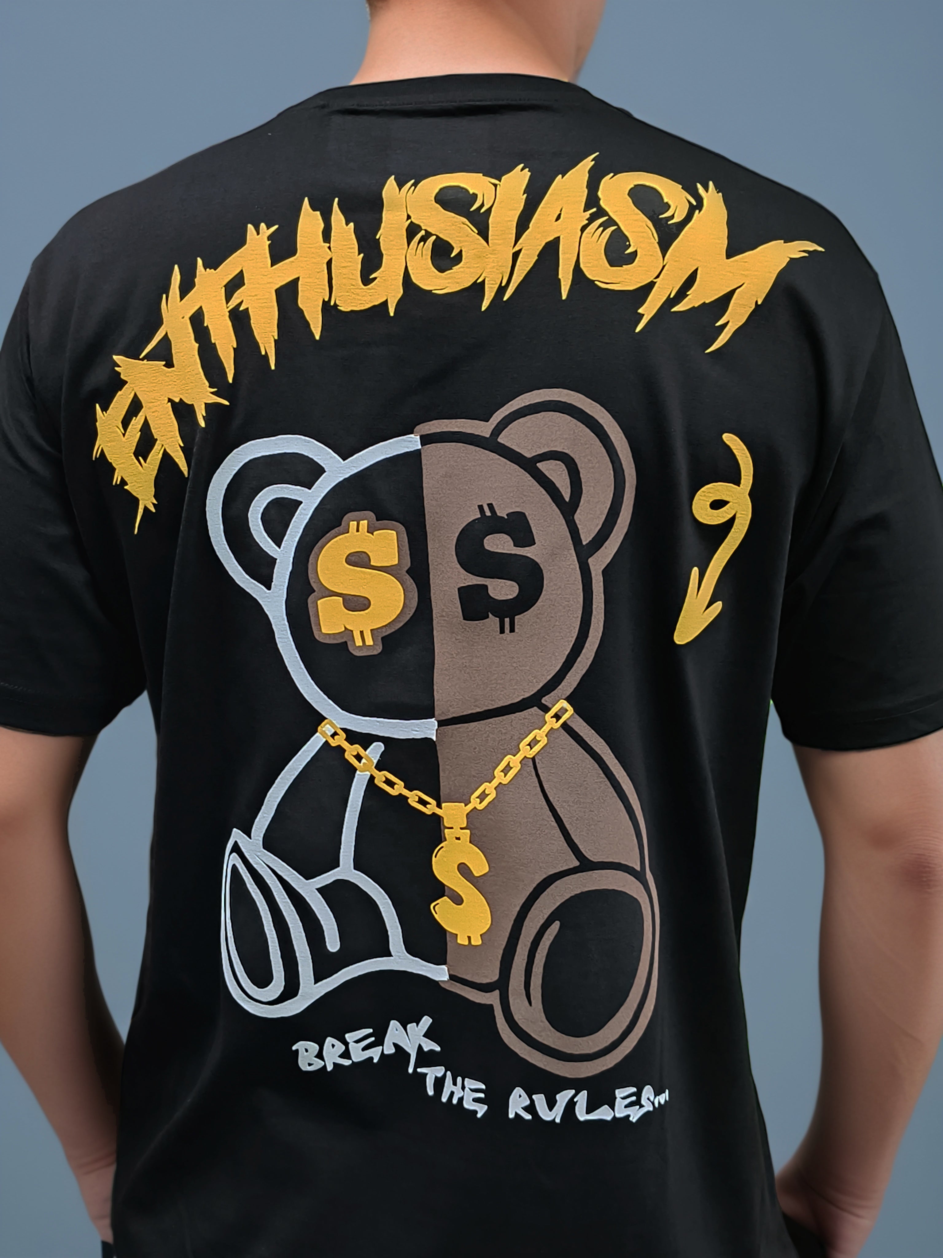 Teddy Back Printed Regular Fit Tshirt