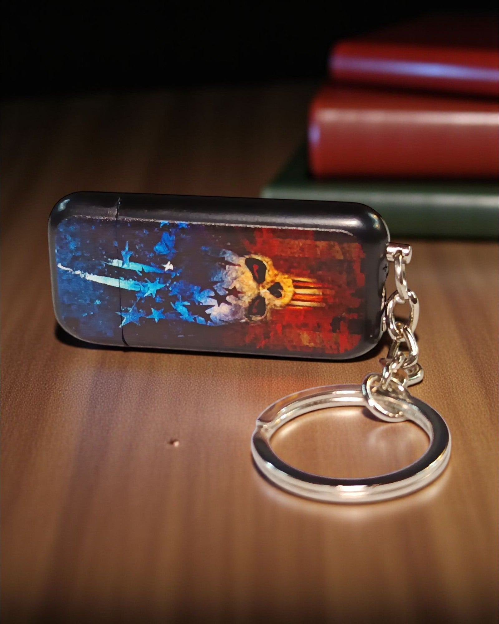 Skull & Star Lighter with Key Chain