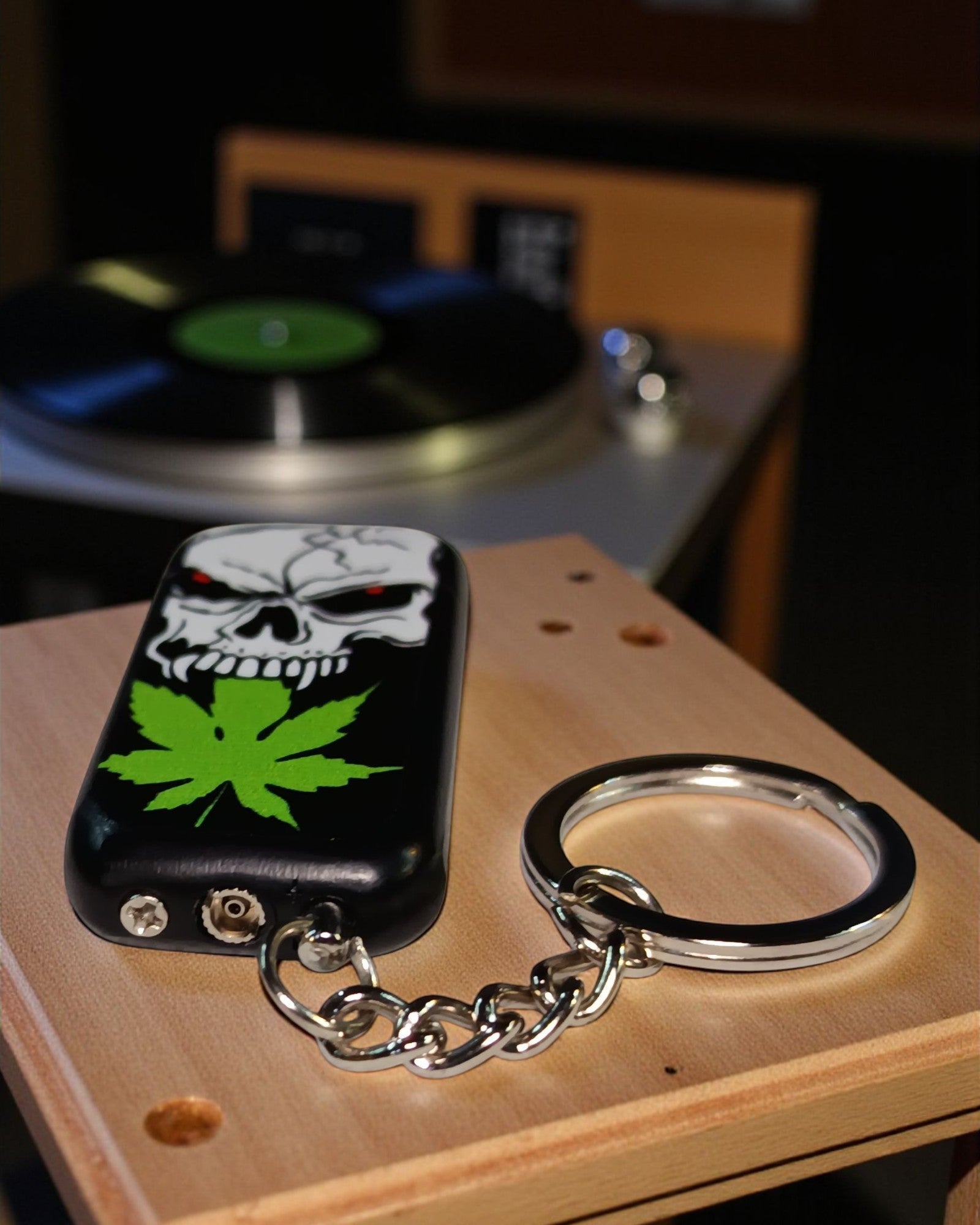 Skull Print Lighter with Key Chain