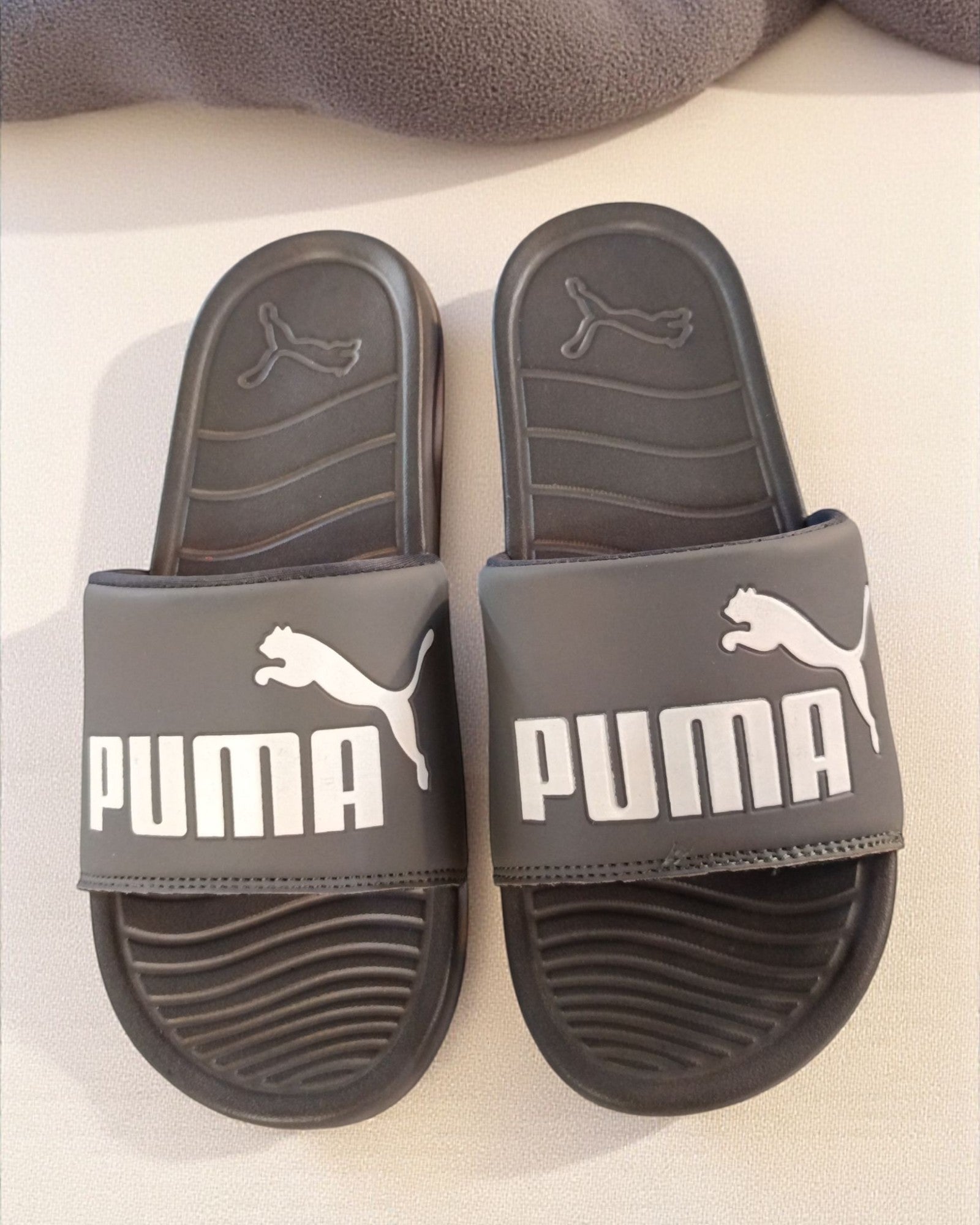 Puma logo and Name Printed Slipper Black