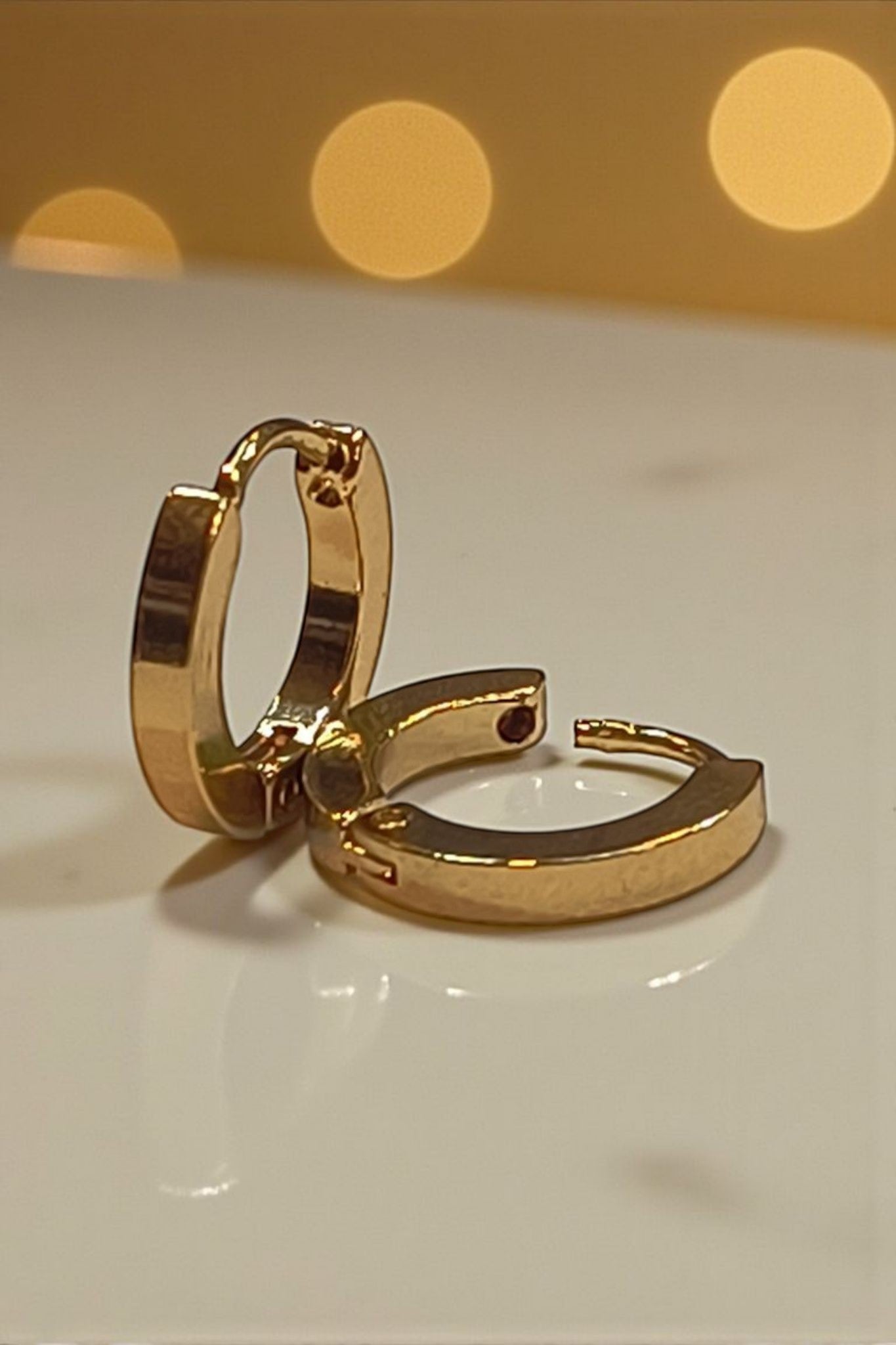 Flat Design Golden Hoop Earring LJ 2