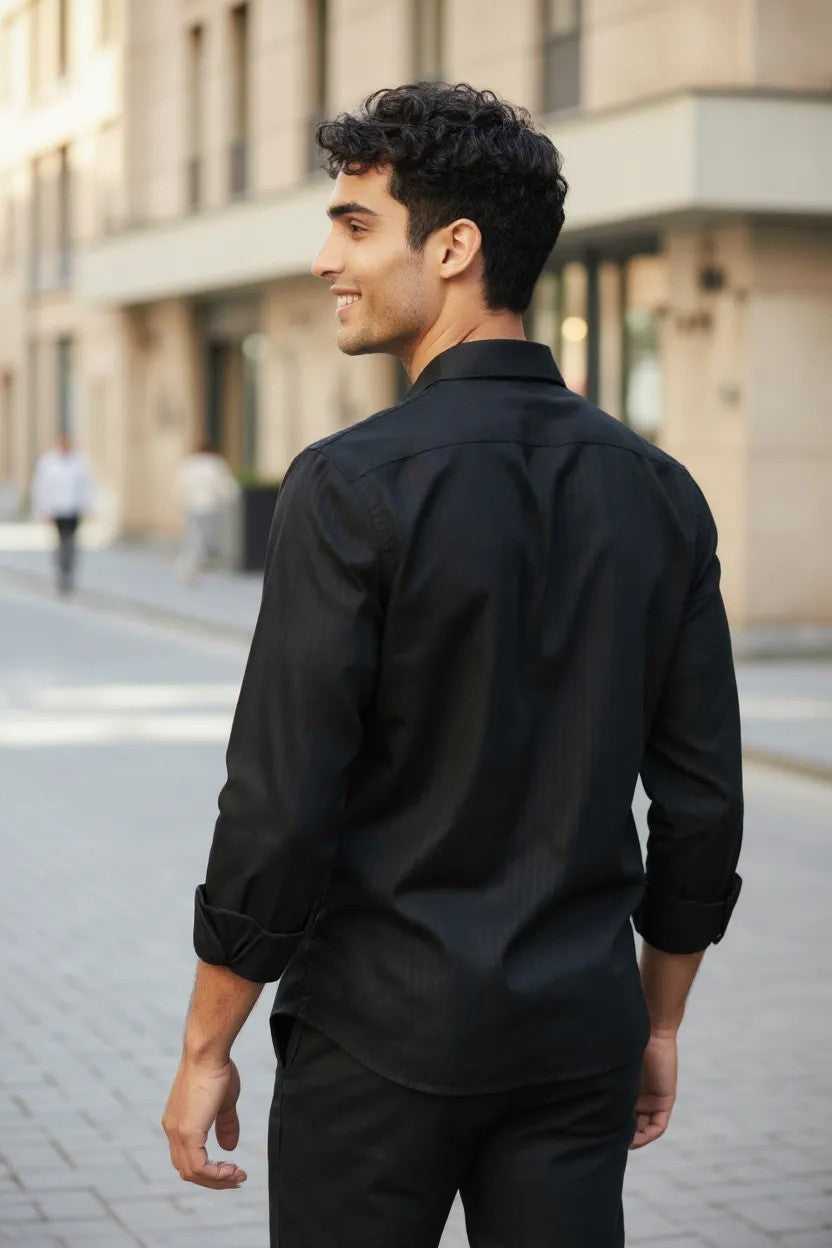 Coco Time Textured Shirt Black