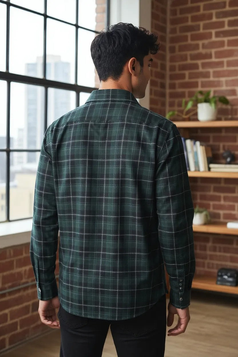 Tom Hatton Check Shirt Green Black SA 5228