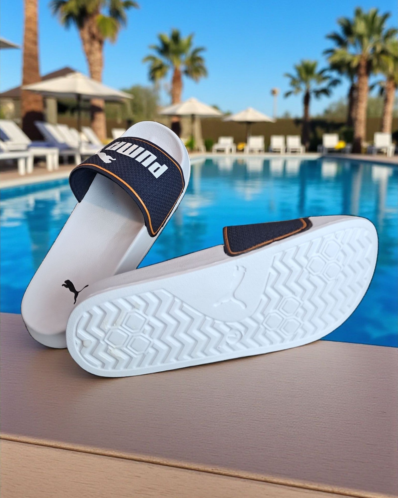 Puma Leadcat 2.0 Sliders Navy Blue White