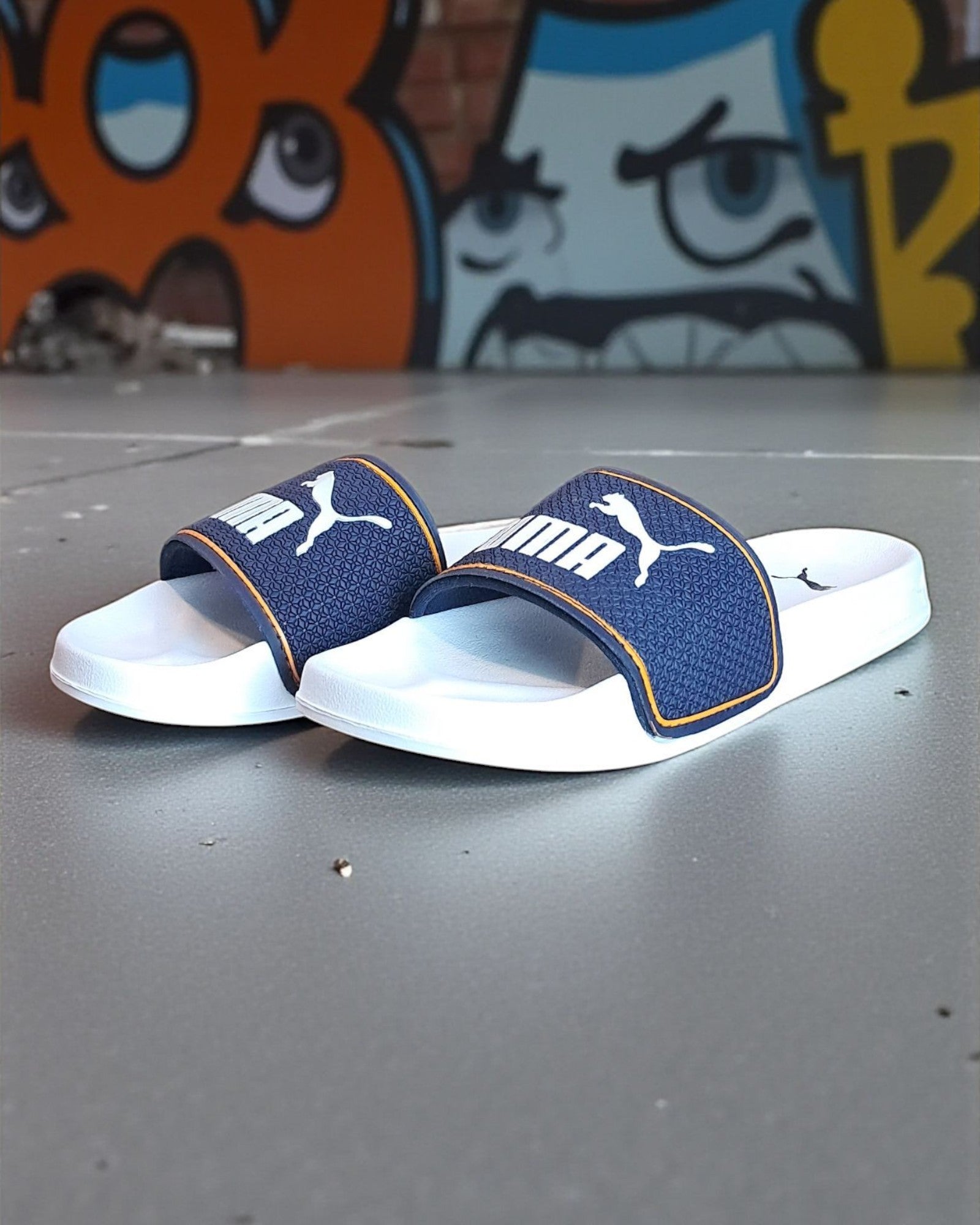 Puma Leadcat 2.0 Sliders Navy Blue White