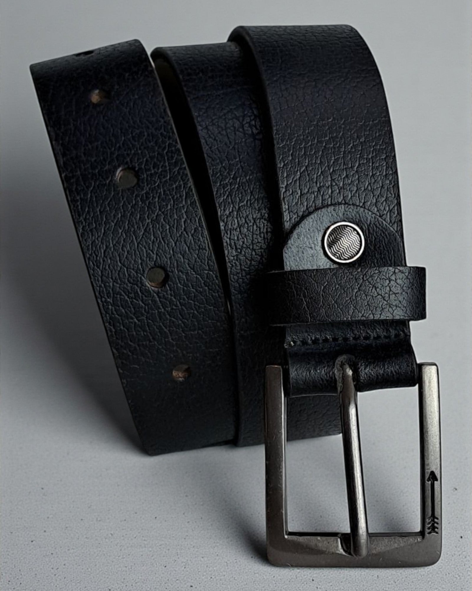 Arrow Textured Genuine Leather Belt