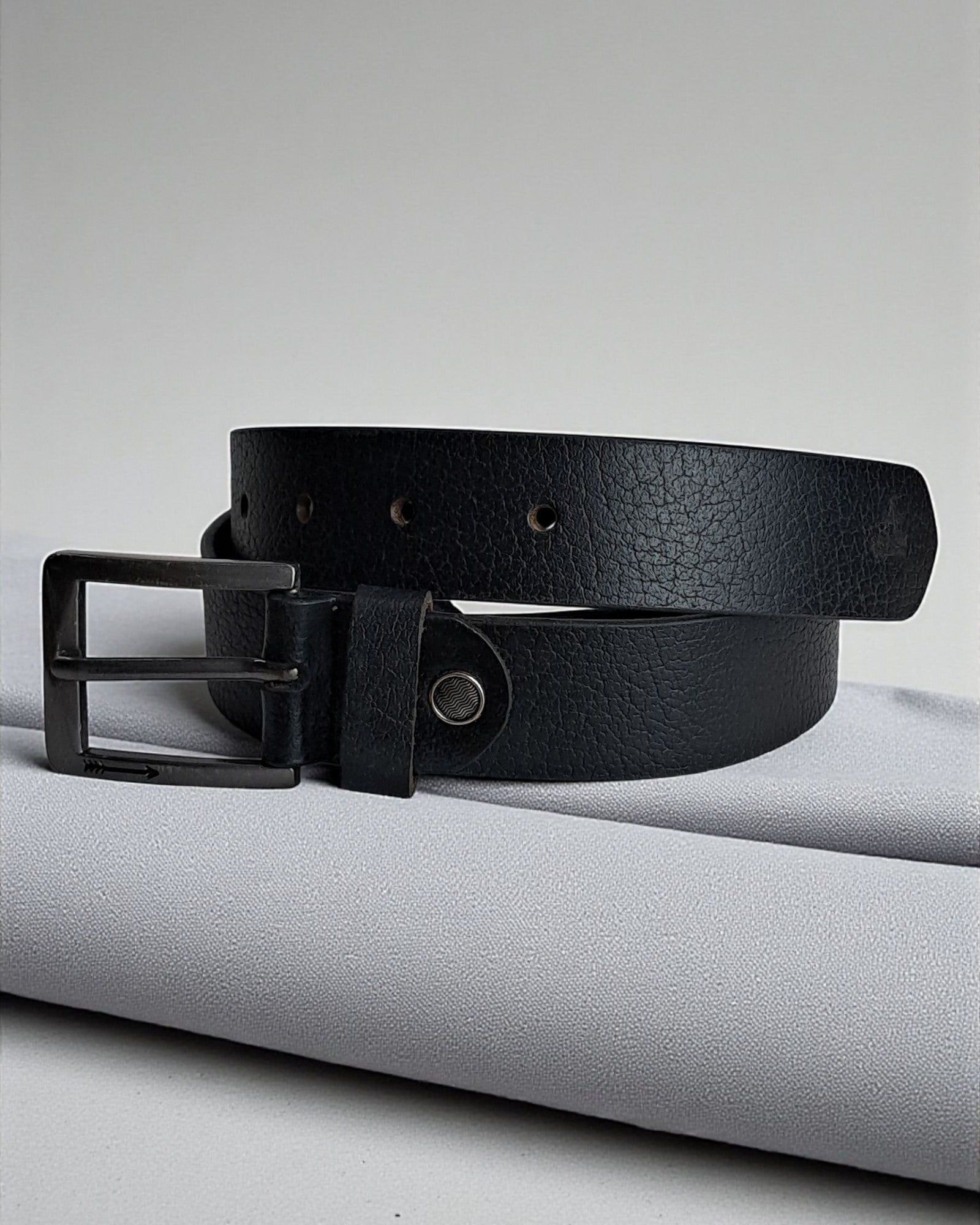 Arrow Textured Genuine Leather Belt