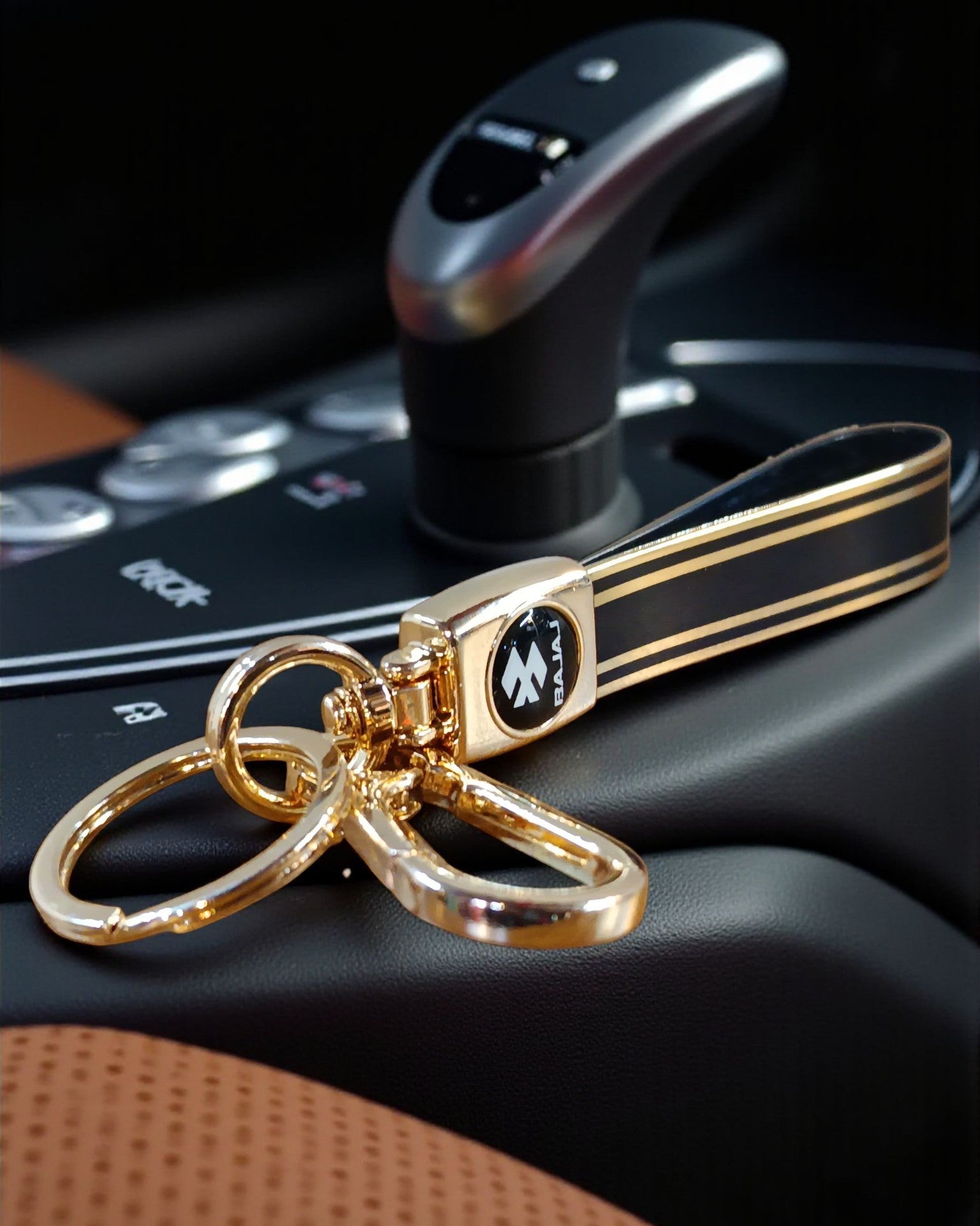 Keychain with Golden Finish Straps