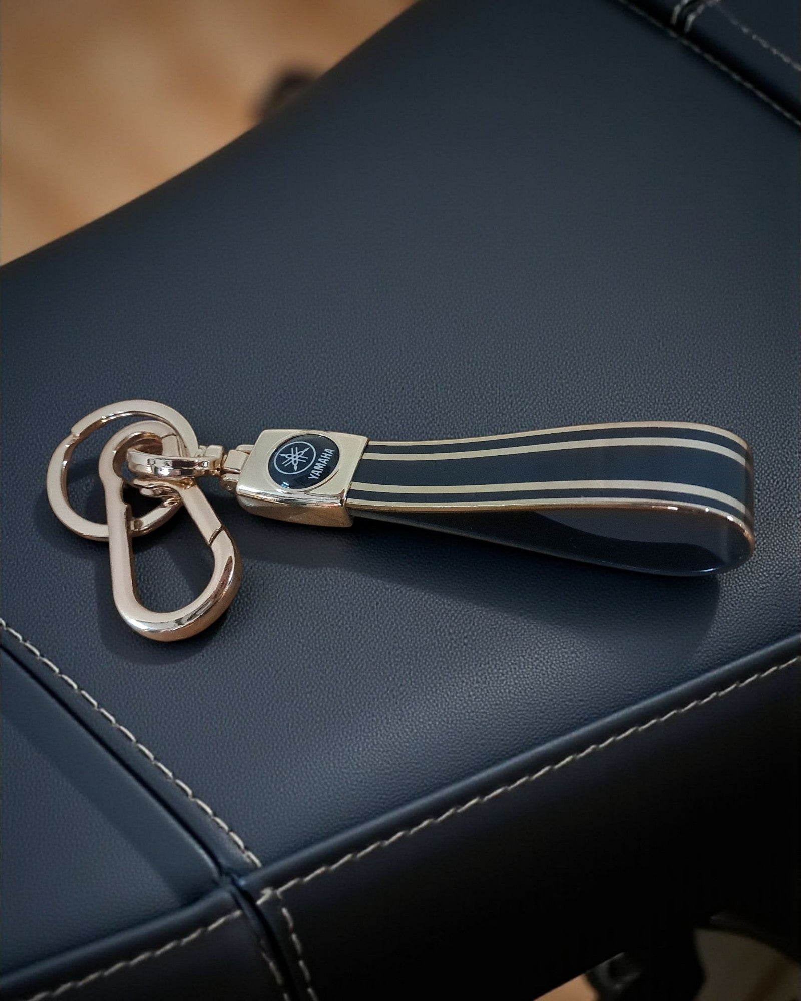 Keychain with Golden Finish Straps