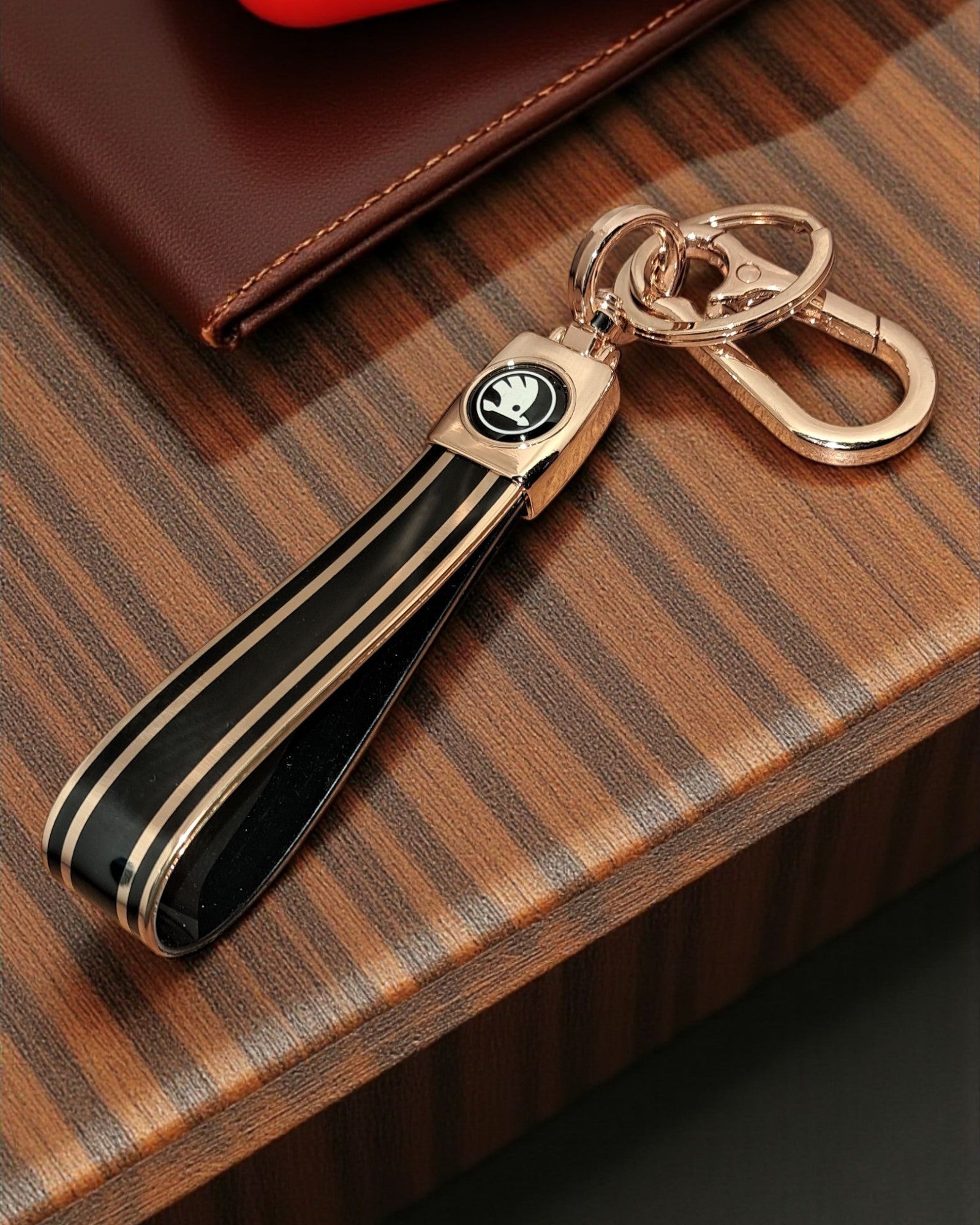 Keychain with Golden Finish Straps