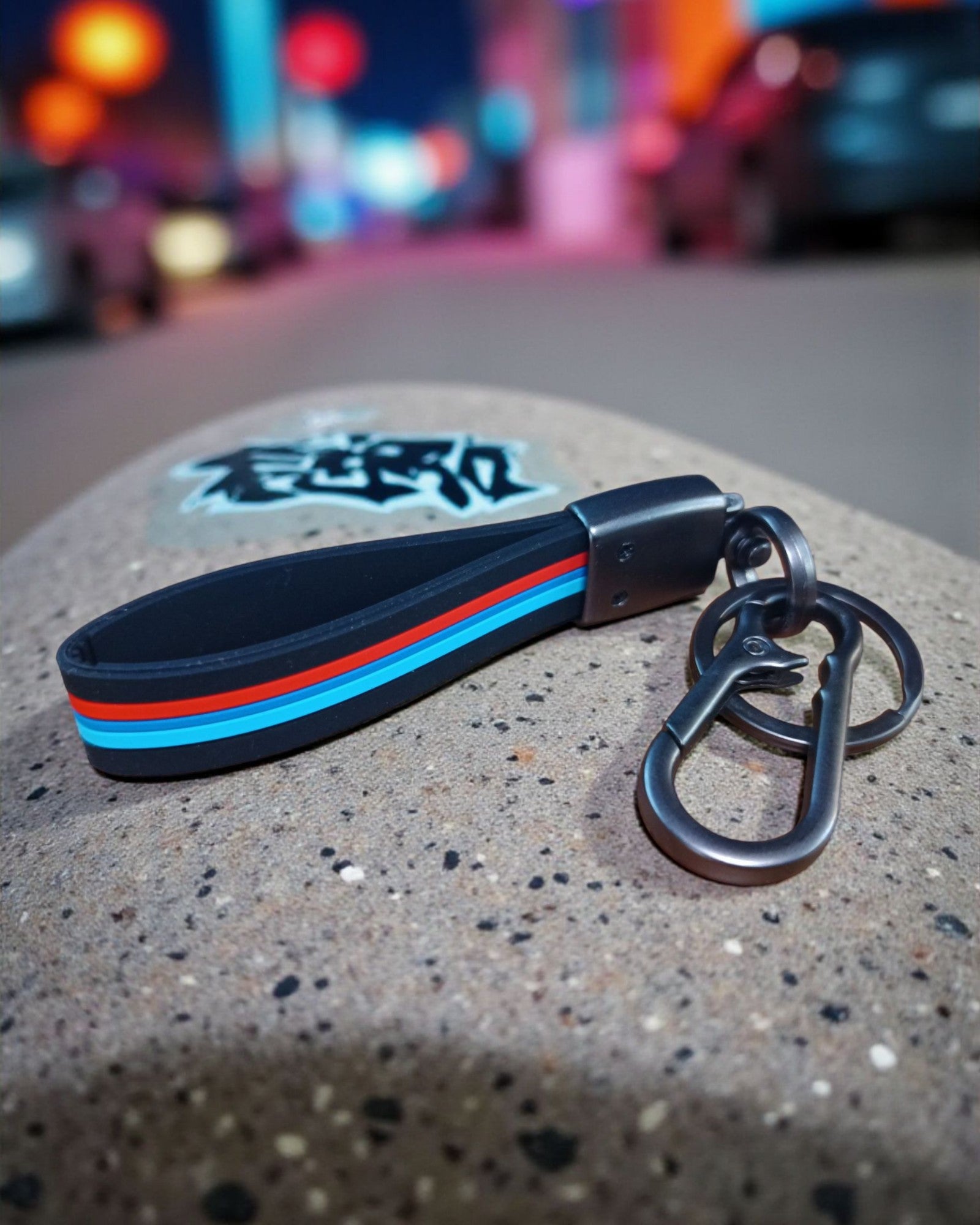 Keychain with Coloured Stripes