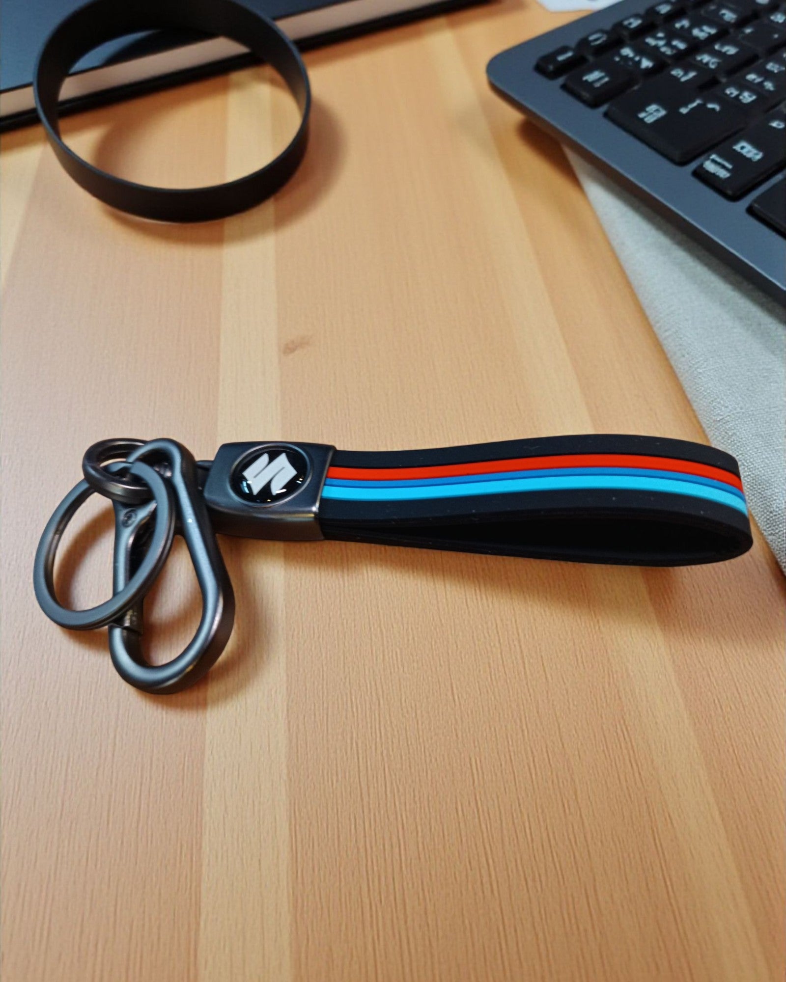 Keychain with Coloured Stripes