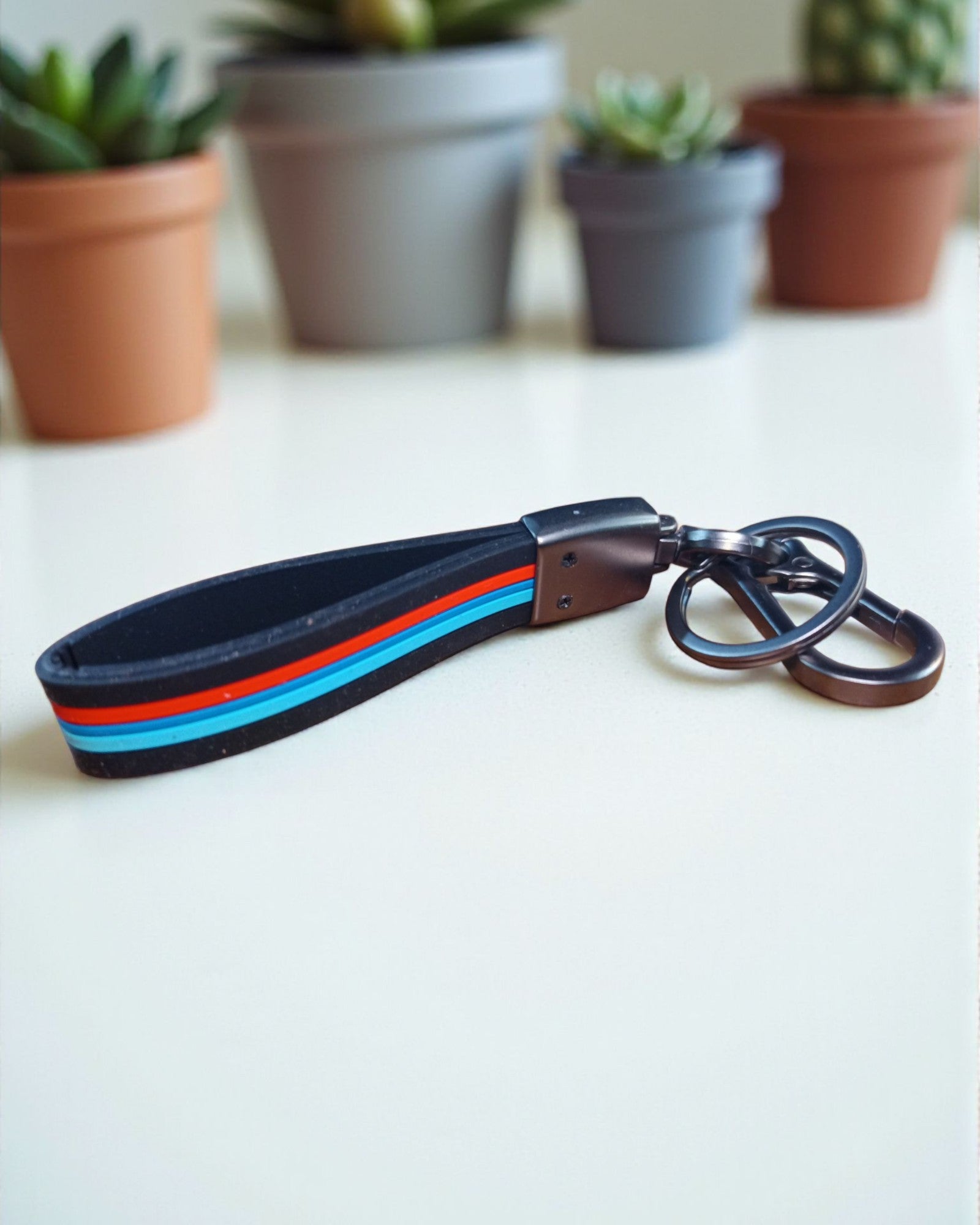 Keychain with Coloured Stripes