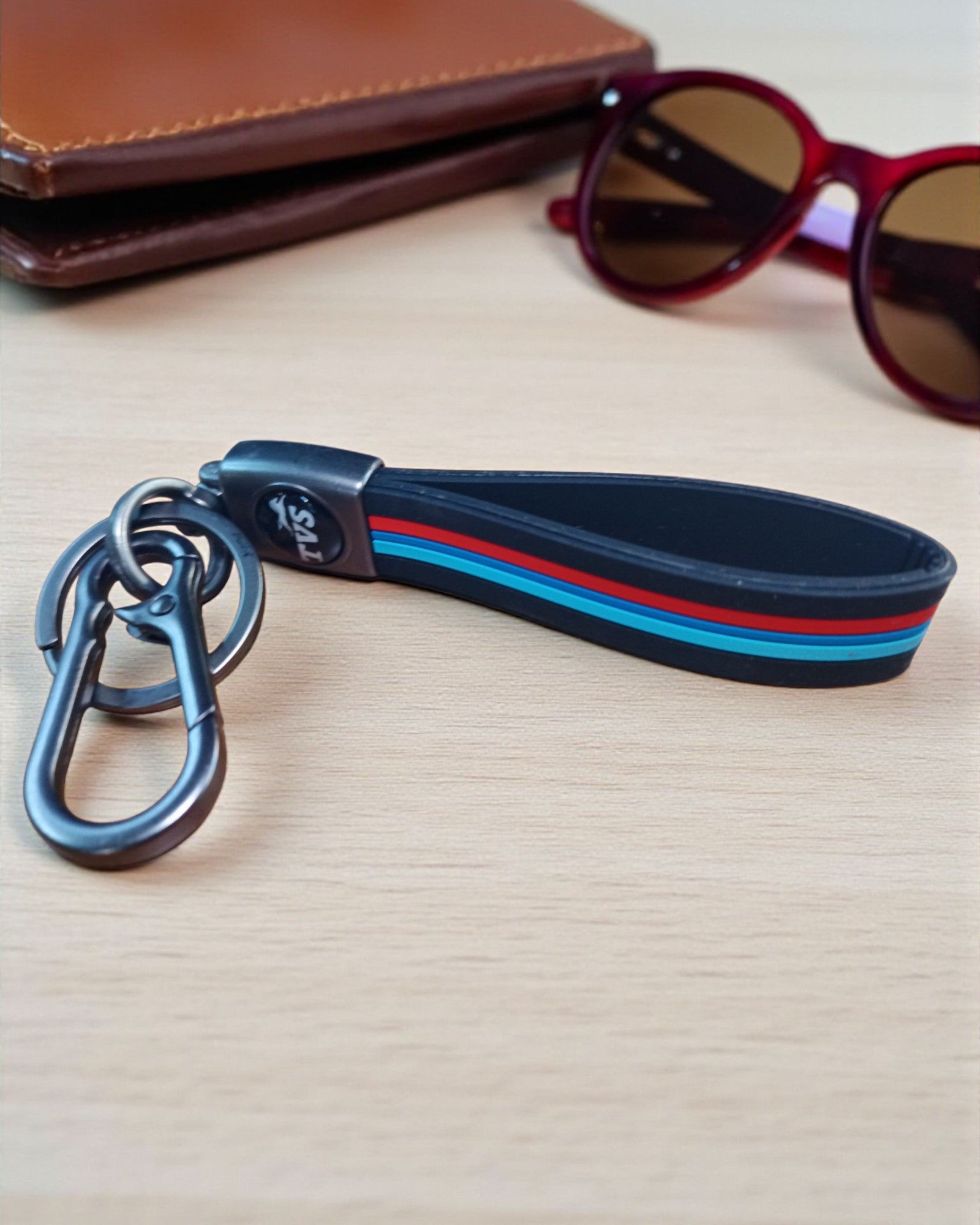 Keychain with Coloured Stripes