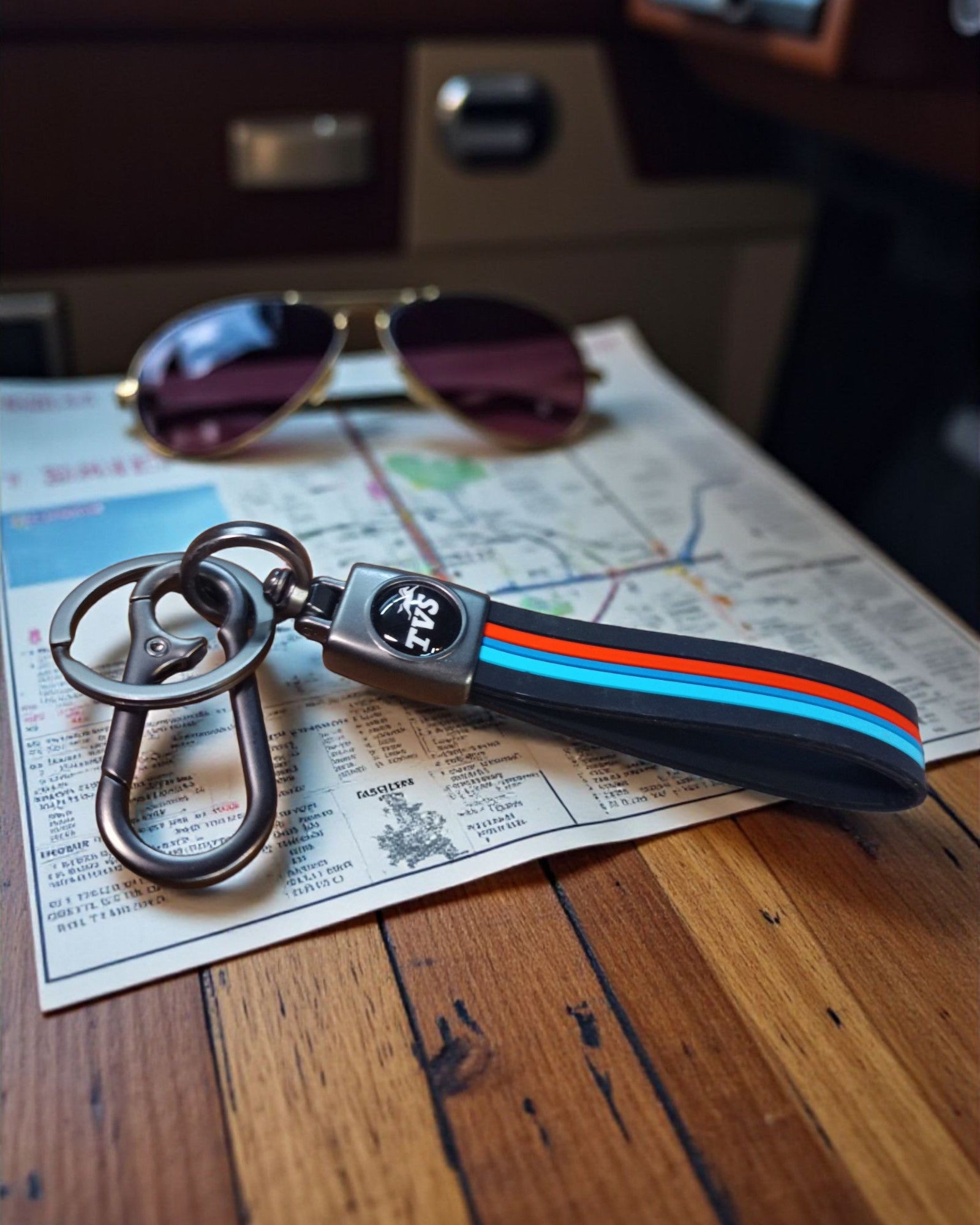 Keychain with Coloured Stripes