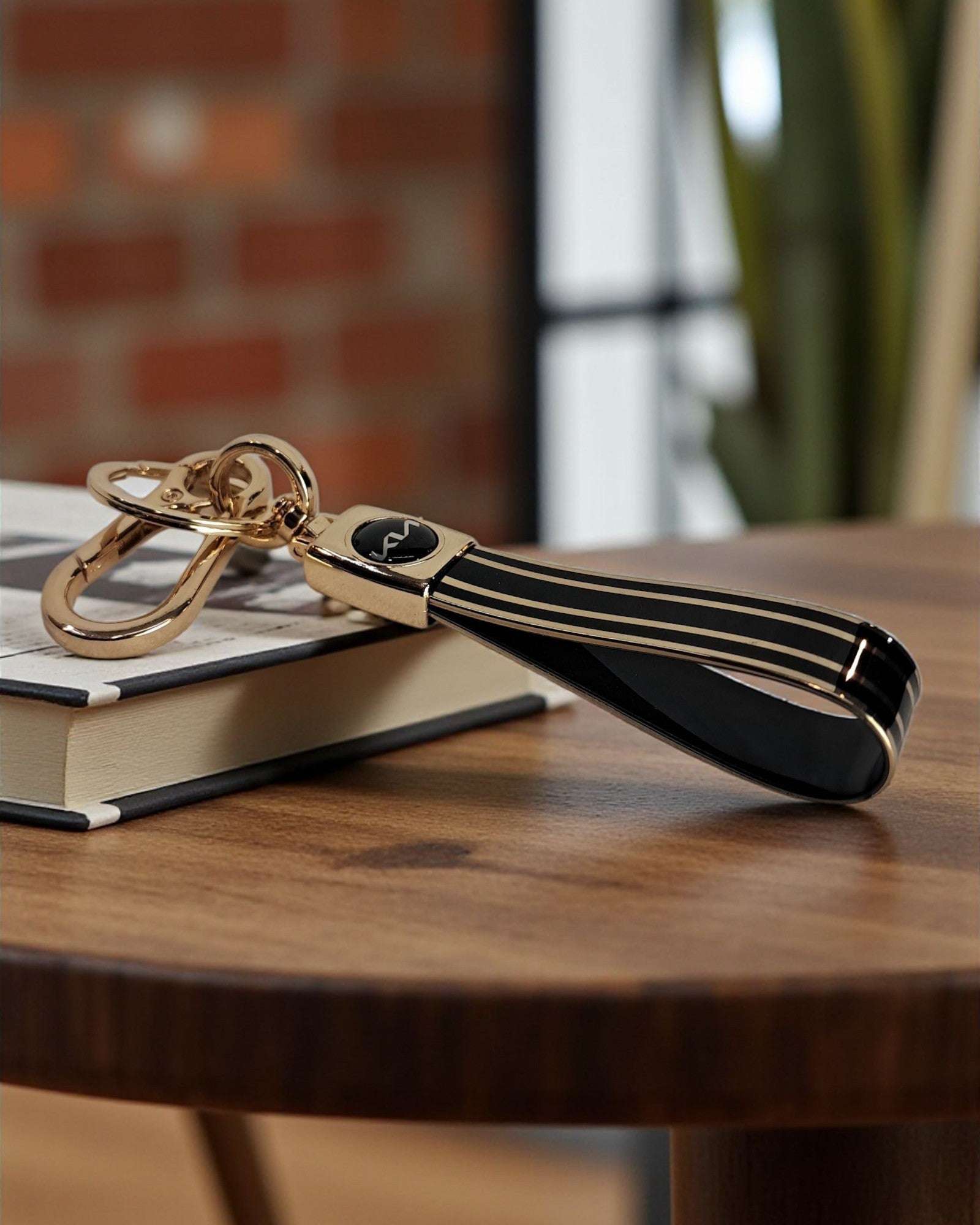 Keychain with Golden Finish Straps