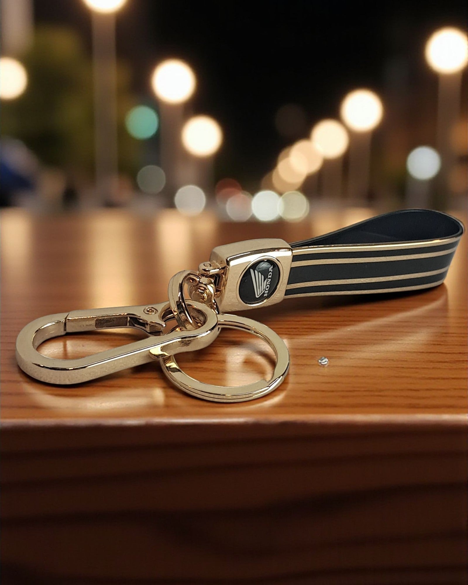 Keychain with Golden Finish Straps