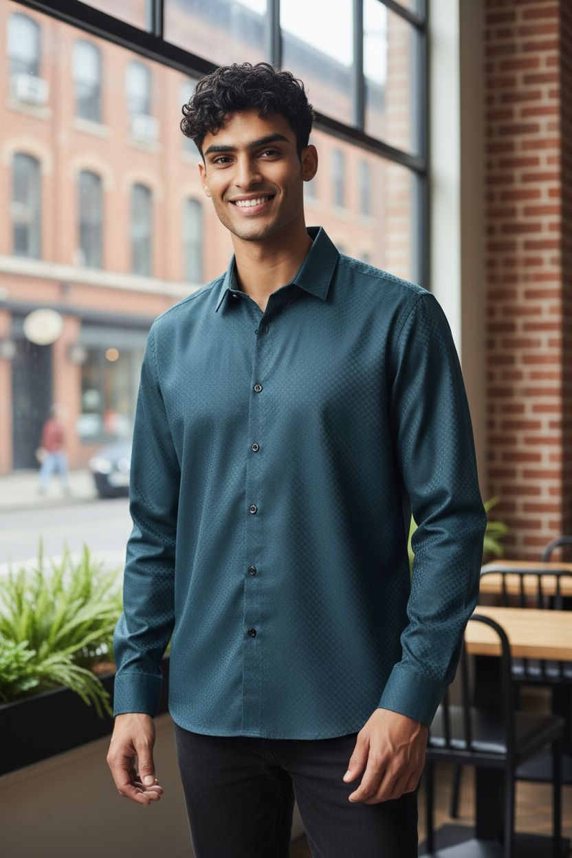 Selver Textured Shirt Blue