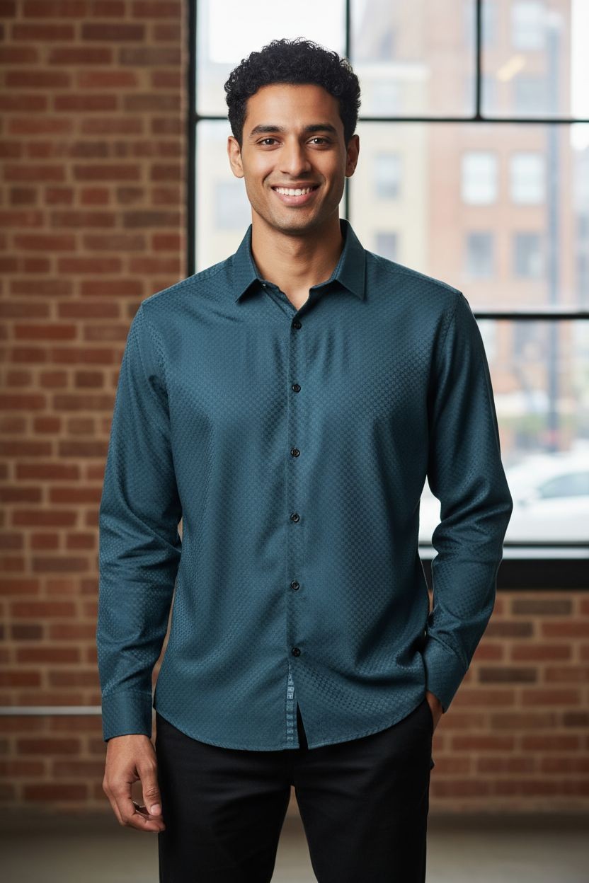 Selver Textured Shirt Blue