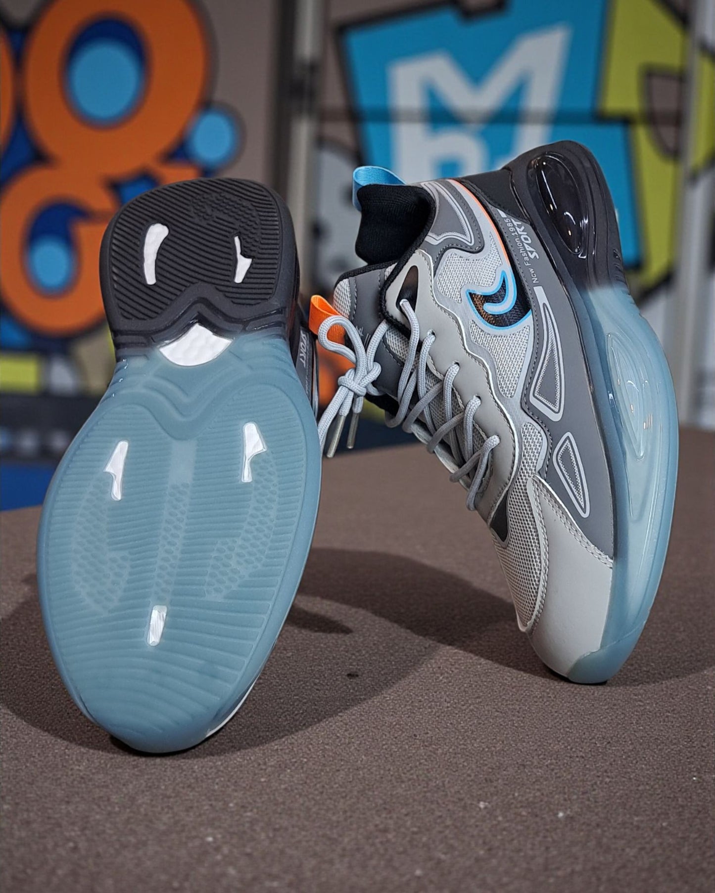 Fashion Sports Runner Shoes Grey Blue