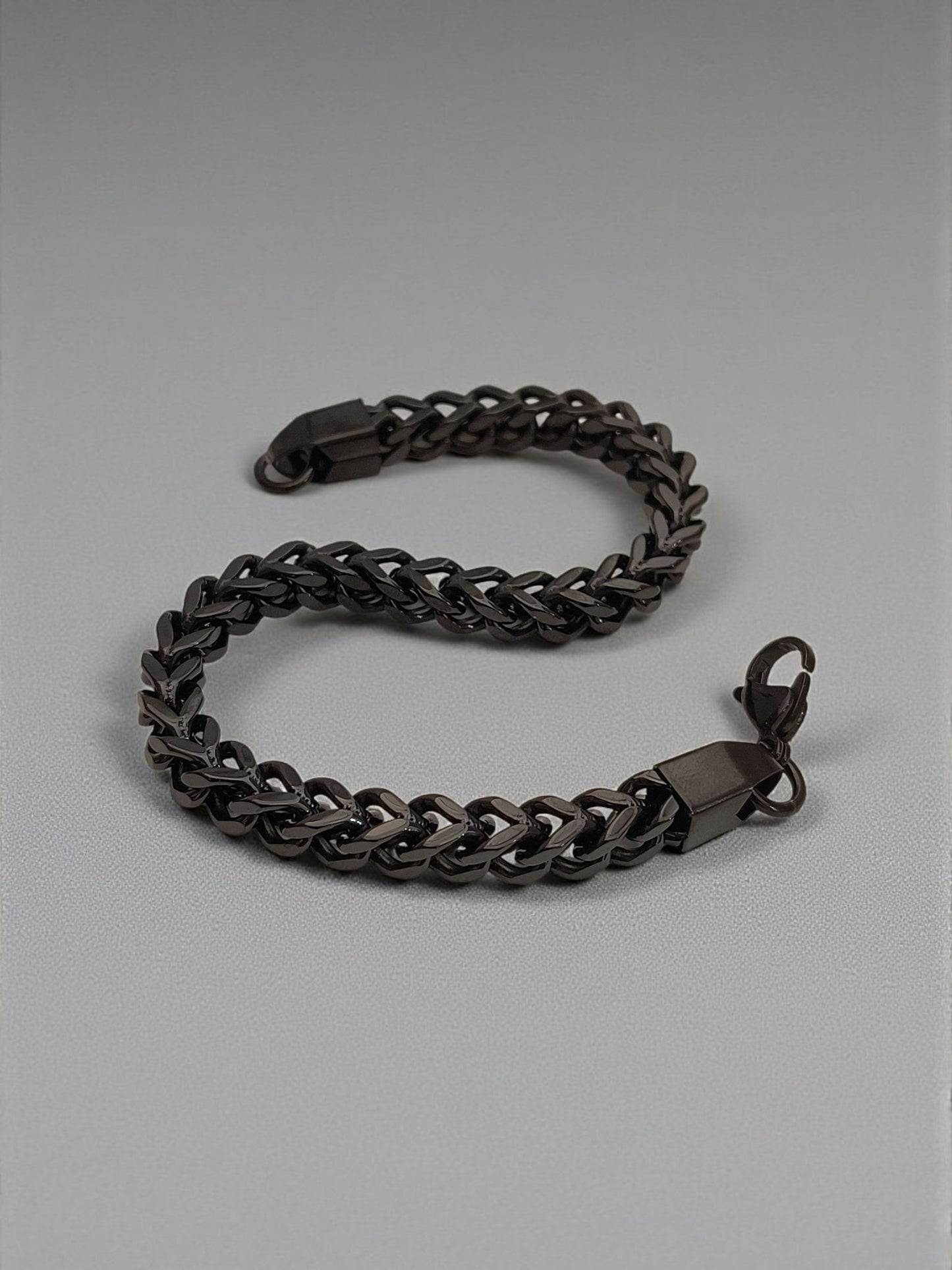 Cubain Link Round Bracelet for Men Black