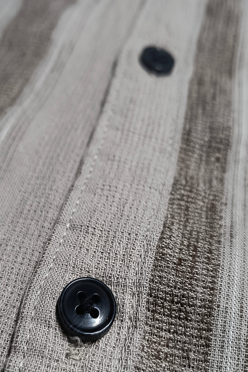 Vintage Auto Vertical Stripe Shirt Brown