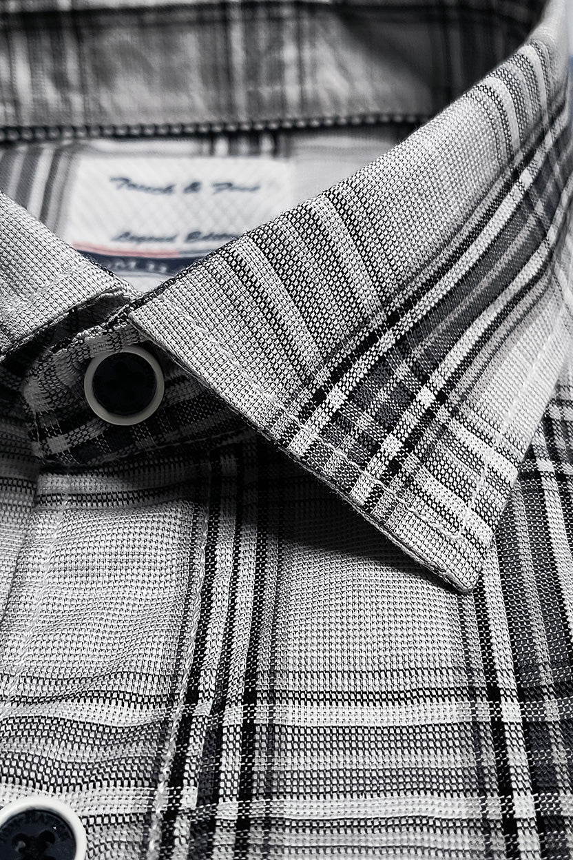 Tom Hatton Check Shirt White Grey HSA 6132