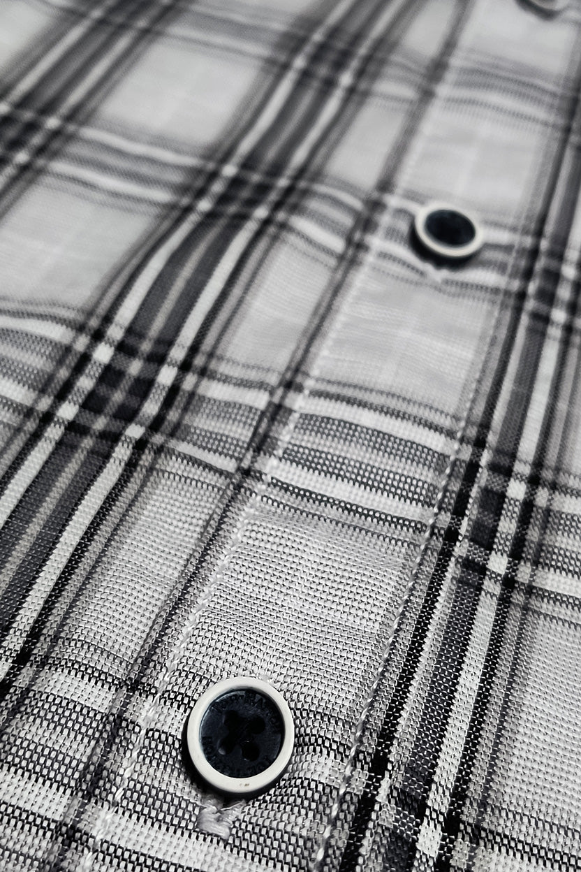 Tom Hatton Check Shirt White Grey HSA 6132