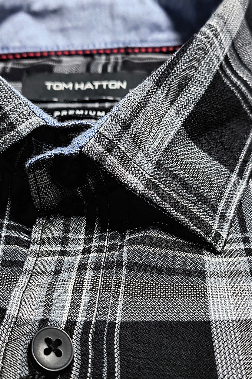 Tom Hatton Check Shirt Black SA 5235