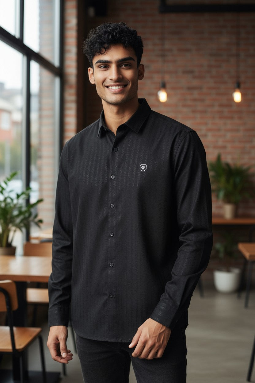 Coco Time Textured Shirt Black