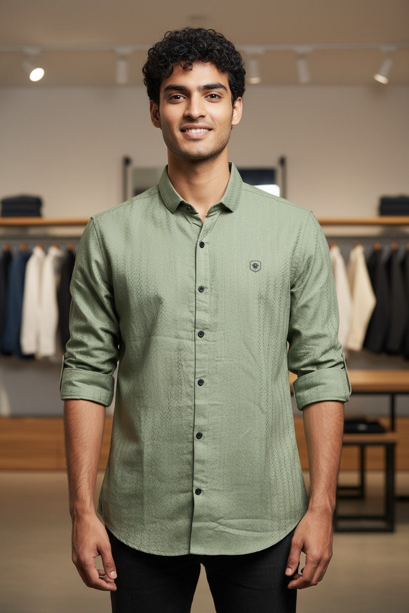 Coco Time Textured Shirt Green