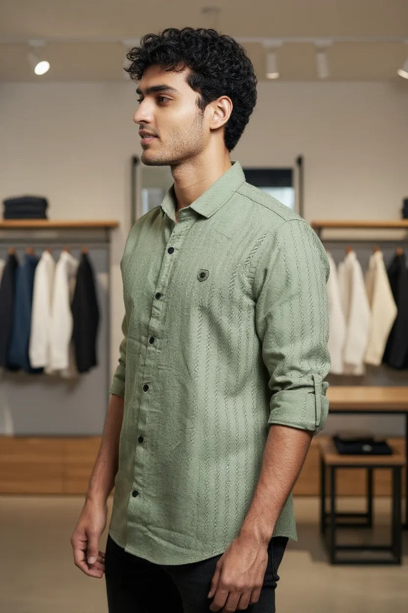Coco Time Textured Shirt Green