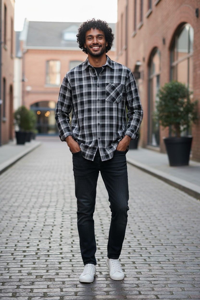 Tom Hatton Check Shirt Black SA 5235
