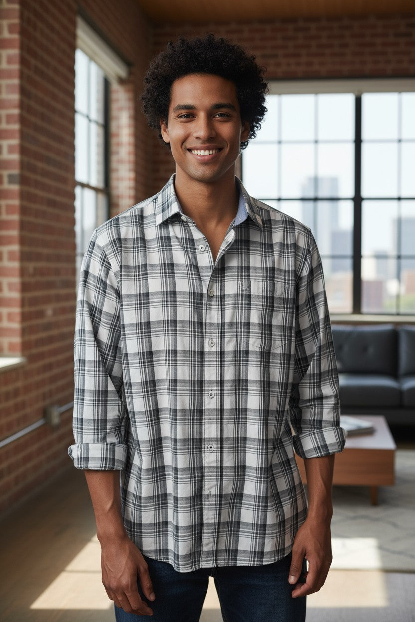 Tom Hatton Check Shirt White SA 5235