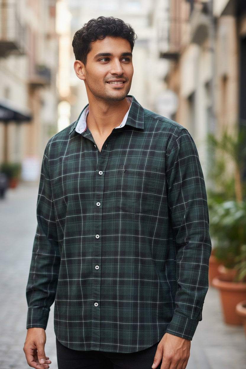 Tom Hatton Check Shirt Green Black SA 5228