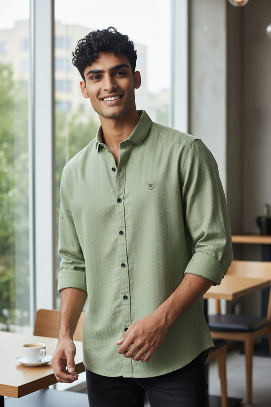 Coco Time Textured Shirt Green