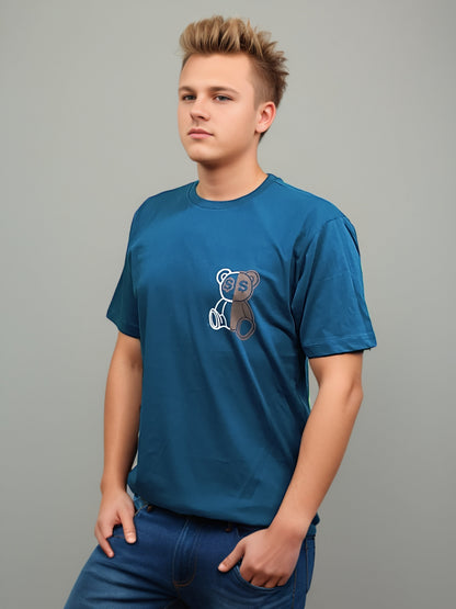 Teddy Back Printed Regular Fit Tshirt