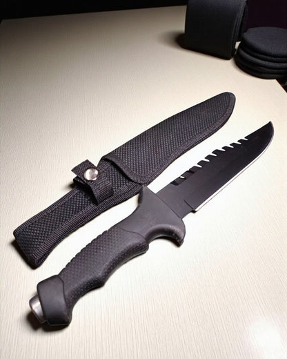 Fibre Handle Black Self Defence Knife