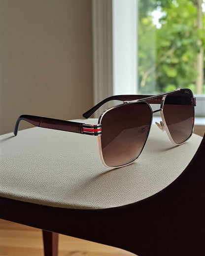 Gucci Metal frame Oversized Sunglasses for Men Guc01