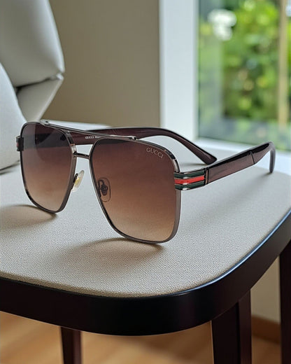 Gucci Metal frame Oversized Sunglasses for Men Guc01