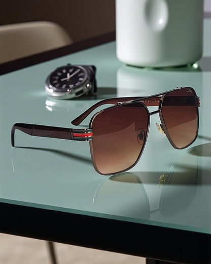 Gucci Metal frame Oversized Sunglasses for Men Guc01