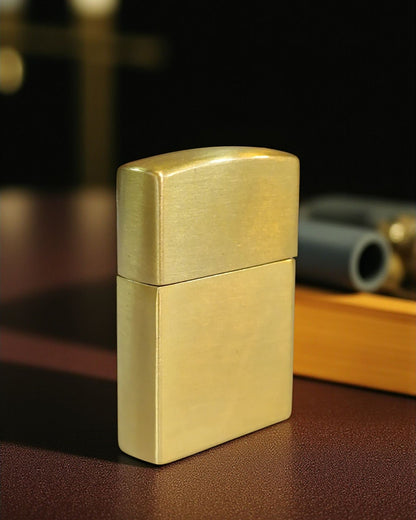 Zippo Style Leaf Print Gas Lighter