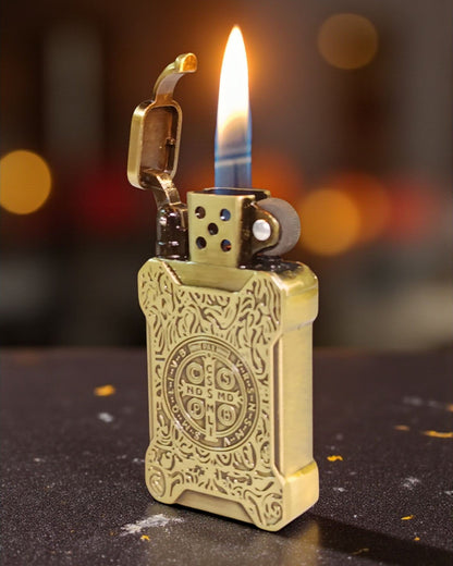 Vintage Design Central Cross Print Lighter