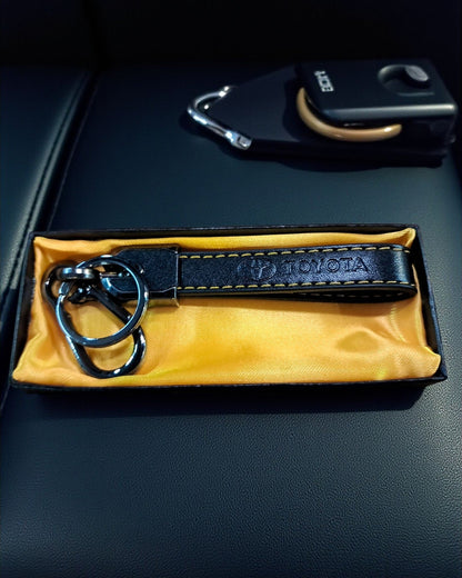 Toyota Keychain with PU Leather Side Stich Straps