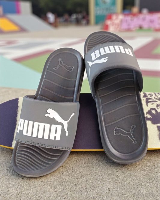 Puma logo and Name Printed Slipper Black