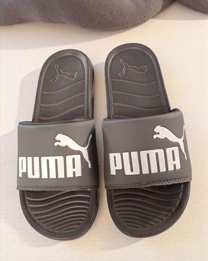 Puma logo and Name Printed Slipper Black