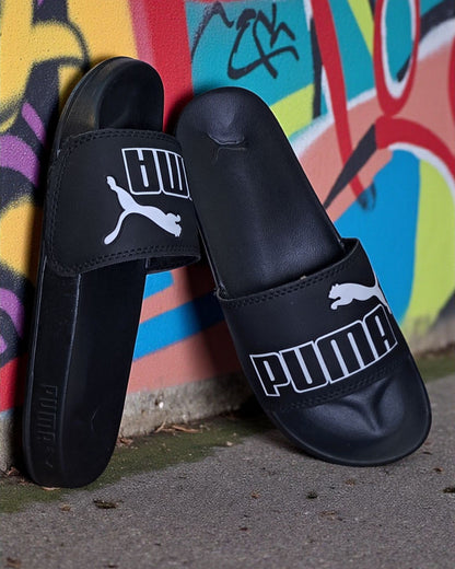 Puma Name and Logo Printed Slipper Black 02