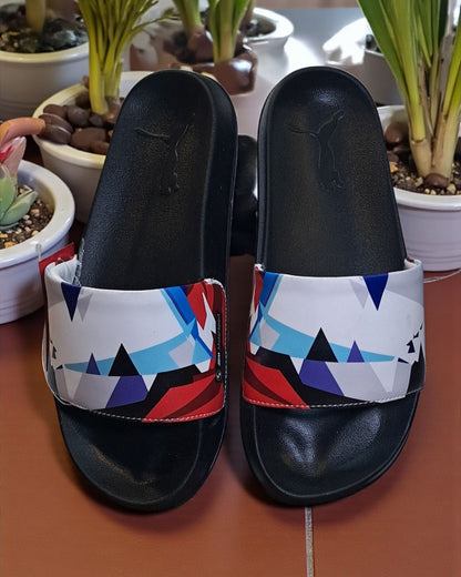 BMW Motor Sport Printed Sliders for Men White Black