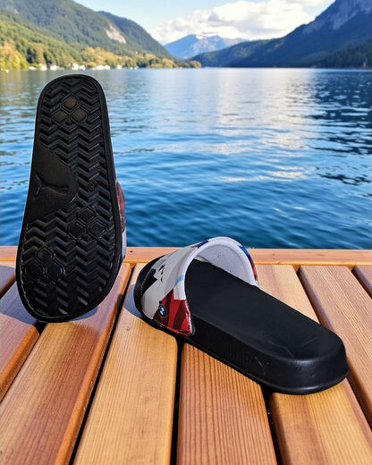 BMW Motor Sport Printed Sliders for Men White Black