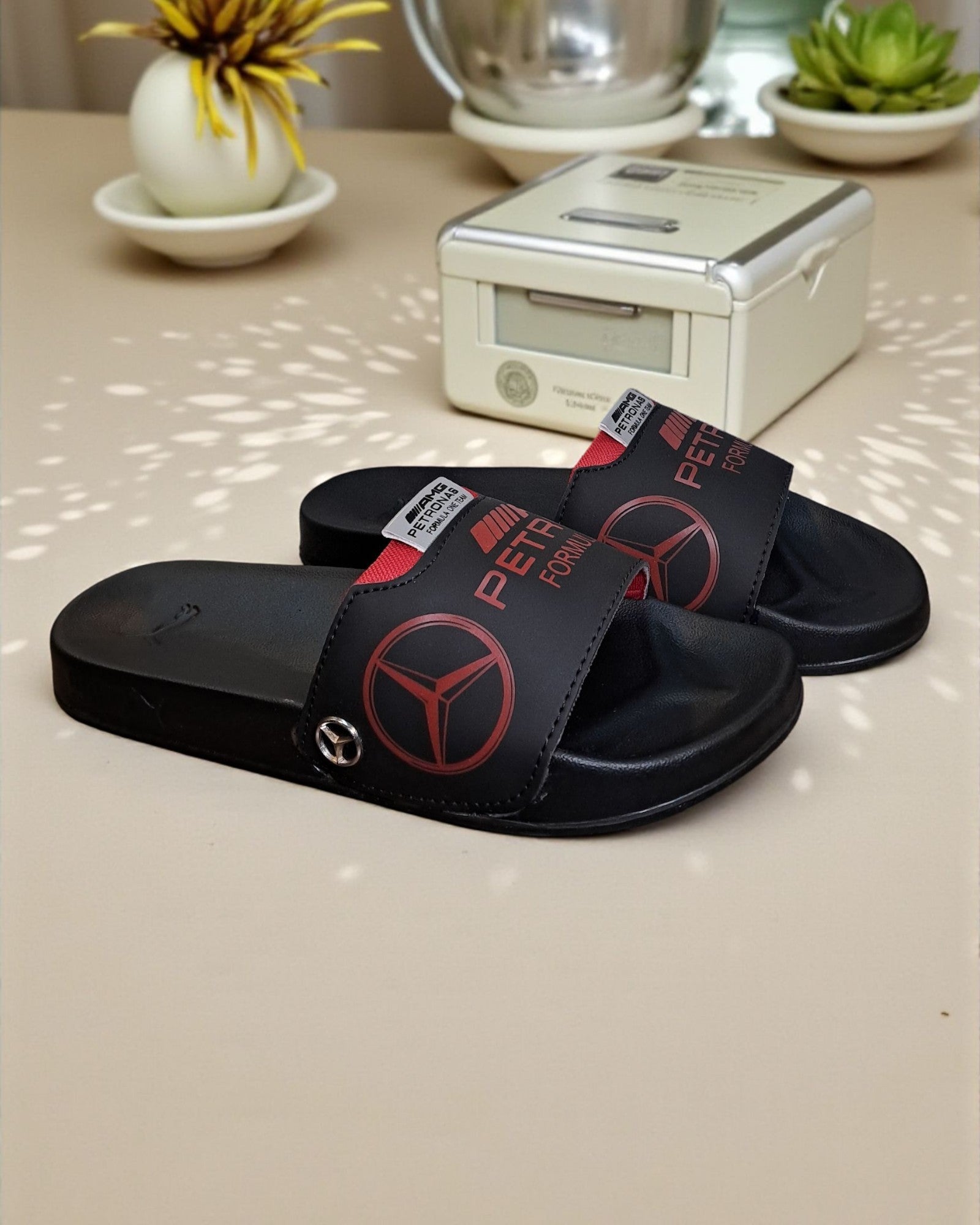 AMG Petronas Sliders for Men Red Black